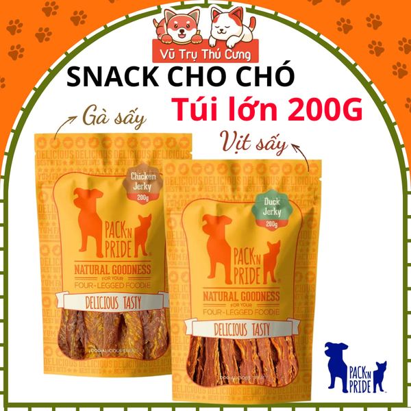 Snack Cho Chó Thịt Gà Vịt Sấy Pack'n Pride Giảm Stress Sạch Răng Miệng, Bảo Vệ Nướu 200g2