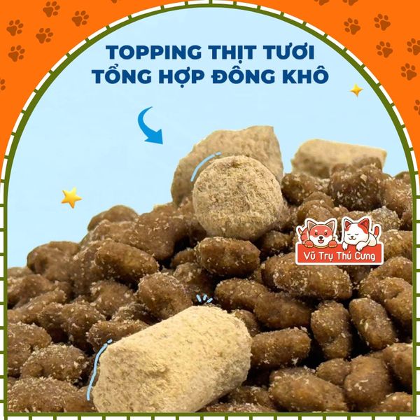 Hạt Cho Mèo MRVET G1 Không Chứa Ngũ Cốc Mix Topping Gói 1KG (Tặng Súp Thưởng)2