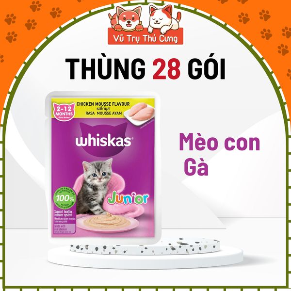 Thùng 28 Gói Pate Cho Mèo Whiskas 80g