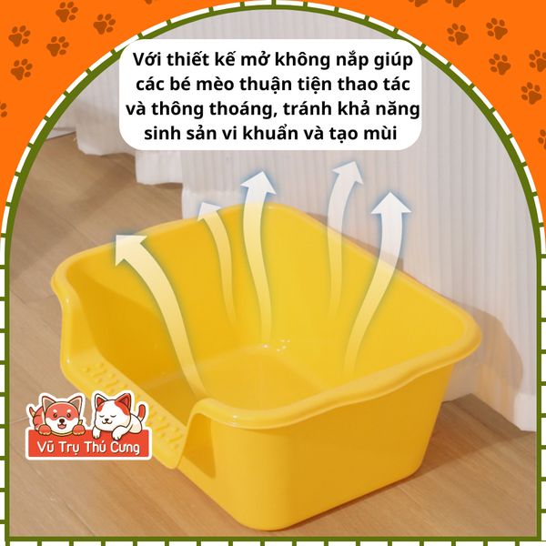 Khay Vệ Sinh Cho Mèo Có Thành Cao Chống Văng Cát (Đơn Sắc)2