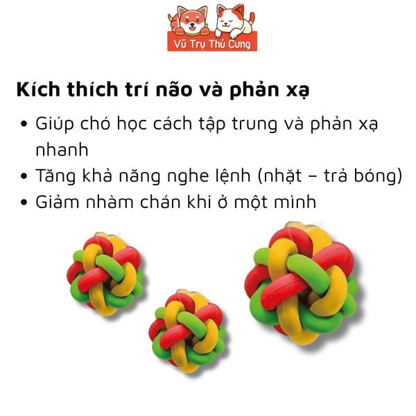 Đồ Chơi Cho Thú Cưng Banh Cao Su Đan 3 Màu Doggyman