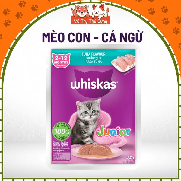 Pate Whiskas Cho Mèo Mọi Lứa Tuổi Giàu Dinh Dưỡng 80g