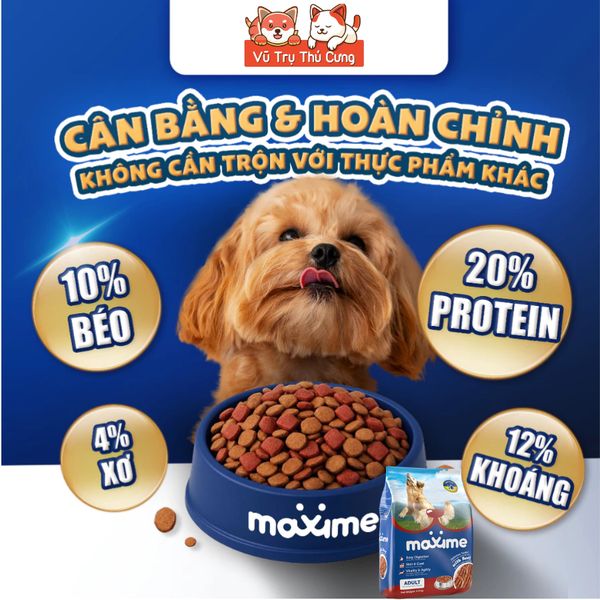 Thức Ăn Hạt Cho Chó Maxime Túi 1.5kg Tăng Cường Miễn Dịch