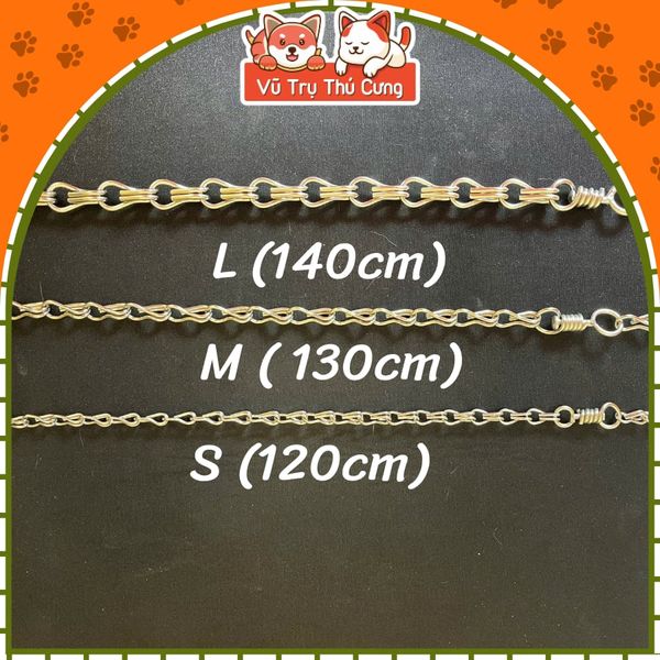 Dây Xích Inox 2 Móc Cho Thú Cưng Nhiều Size2