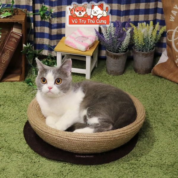 Bàn Cào Móng Cho Mèo Cattyman Kết Hợp Nôi Nằm Làm Bằng Dây Thừng