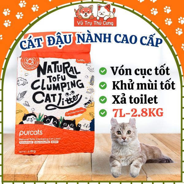 Cát đậu nành Tofu Cature hương Sữa, túi 7L (2,8Kg), Cát vệ sinh cho Mèo không bụi, khử mùi trong phòng kín