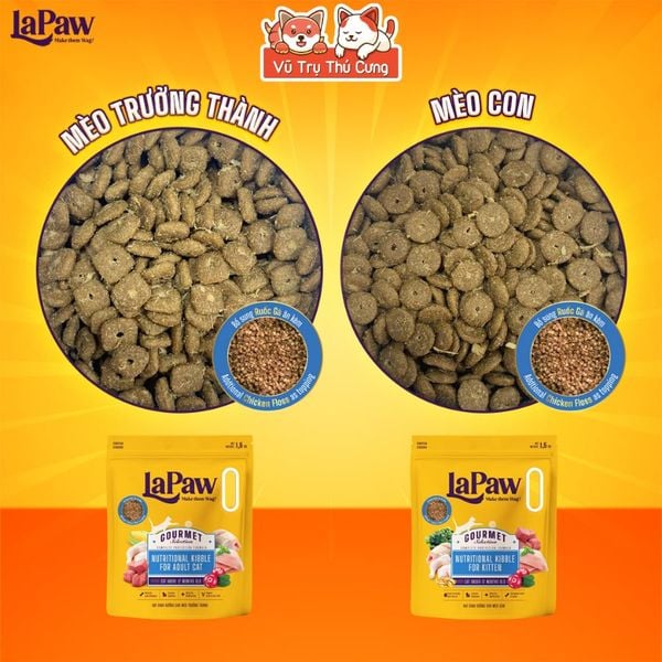 Hạt Cho Mèo Lapaw Túi 1.5Kg - Hỗ Trợ Tiết Niệu, Tiêu Hóa