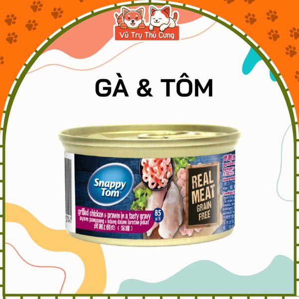 Pate Snappy Tom Cho Mèo Nhiều Dinh Dưỡng Lon 85g