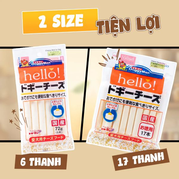 Snack Cho Chó Phô Mai Que Doggyman Xuất Xứ Nhật Bản Túi 6 Thanh