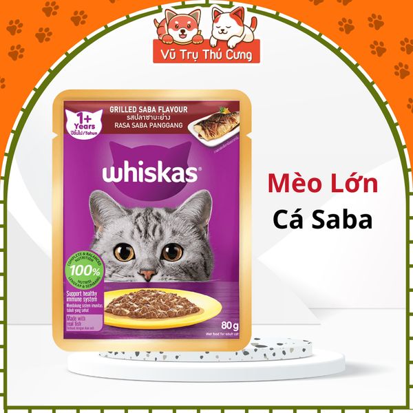 Thùng 28 Gói Pate Cho Mèo Whiskas 80g