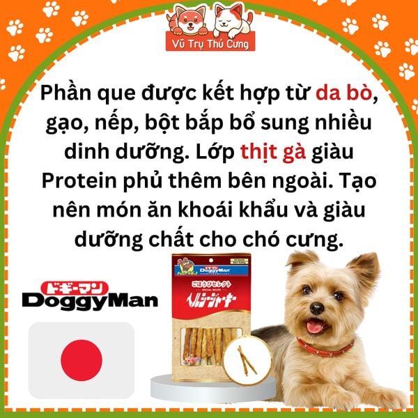 Snack Cho Chó Que Da Bò Nhúng Thịt Gà DoggyMan