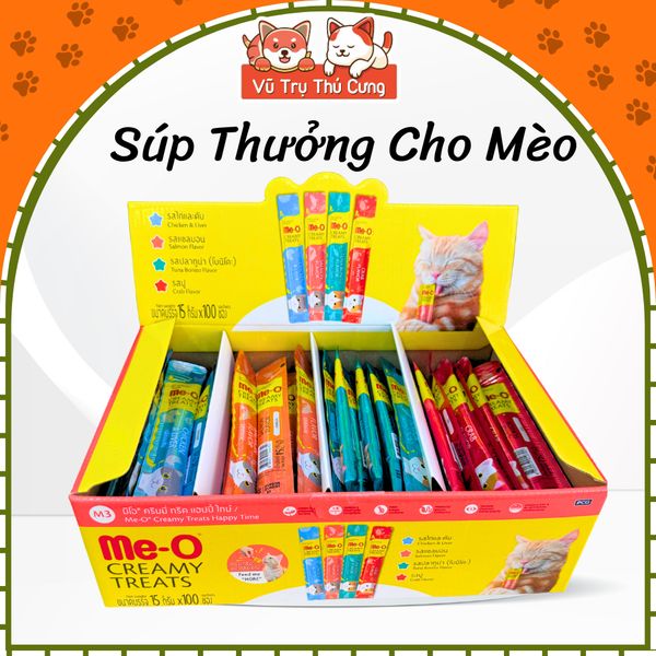 Hộp 100 Thanh-Súp Thưởng Cho Mèo Me-O Nhiều Dinh Dưỡng