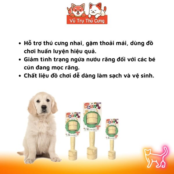 Đồ Chơi Xương Tạ Gỗ Cho Thú Cưng Gặm Sạch Răng DoggyMan