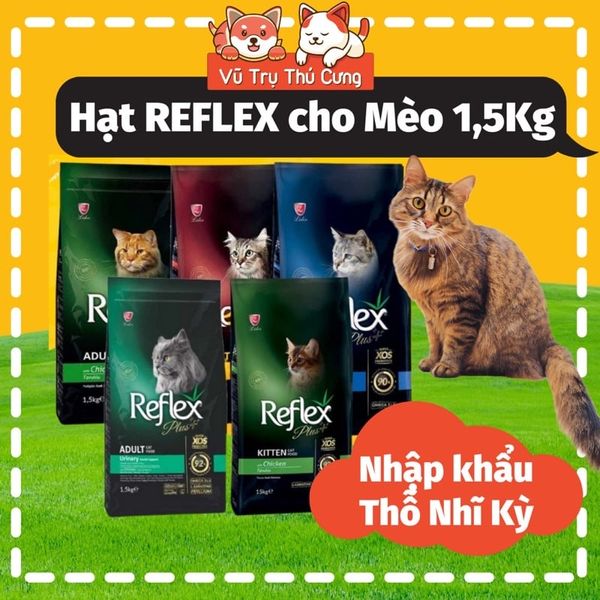Hạt Reflex Plus hỗ trợ Tiêu búi lông Mèo Hairball Indoor 1,5Kg