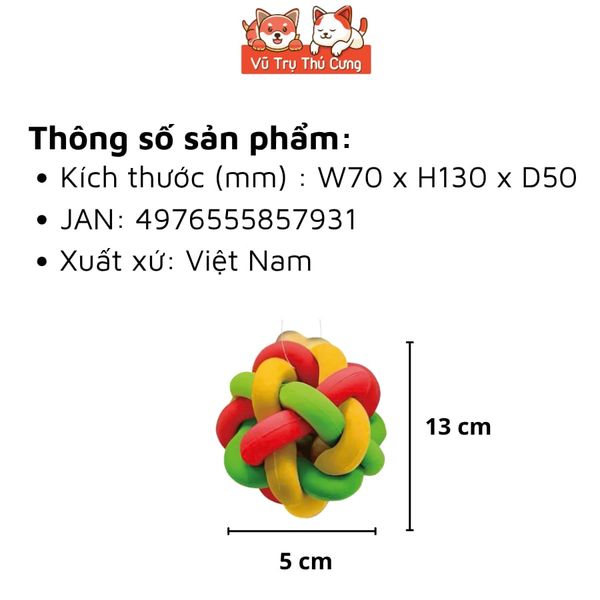 Đồ Chơi Cho Thú Cưng Banh Cao Su Đan 3 Màu Doggyman