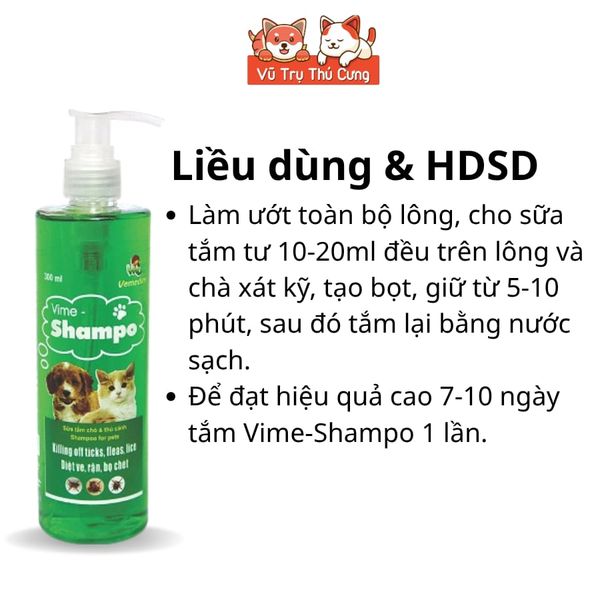 Sữa Tắm Cho Thú Cưng Vime-Shampoo Dung Tích 300ml