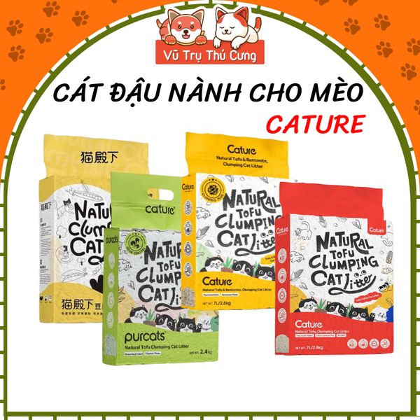 Cát Vệ Sinh Cho Mèo Tofu Cature Nguyên Liệu Đậu Nành Không Bụi, Khử Mùi Tốt