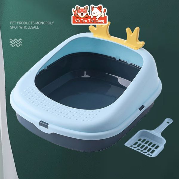Khay Vệ Sinh Cho Mèo Cao Cấp Kèm Xẻng (mẫu sừng tuần lộc)