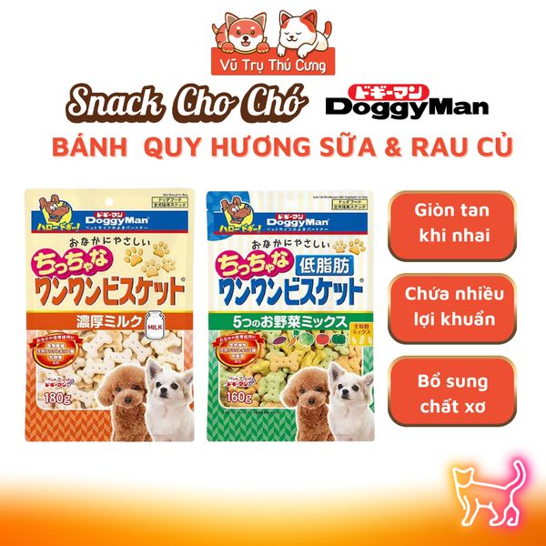 Bánh Quy Cho Chó DoggyMan Vị Rau củ & Vị Sữa