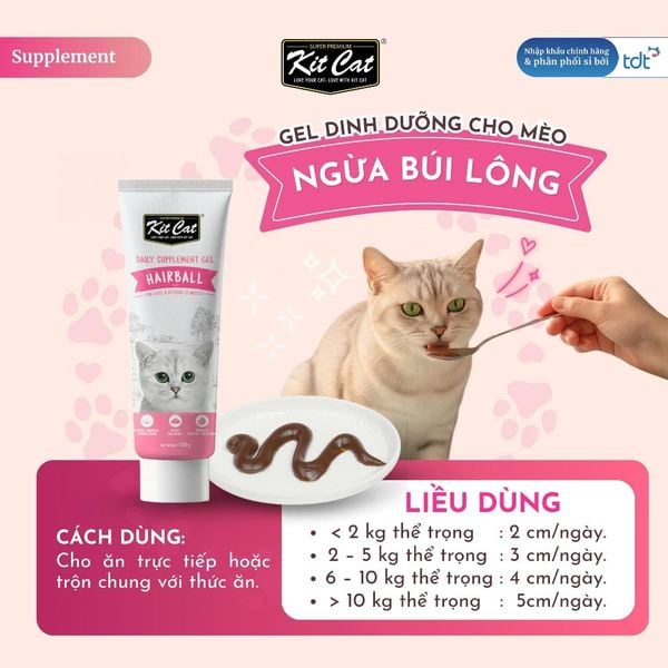 Gel Dinh Dưỡng Cho Mèo Kitcat 120g Hỗ Trợ Tăng Cân, Hỗ Trợ Tiết Niệu, Giảm Búi Lông2
