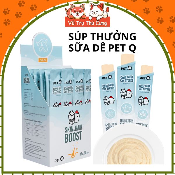 Hộp 30 Thanh Súp Thưởng Sữa Dê PetQ Cho Mèo2