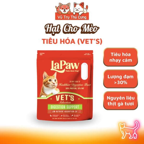 Hạt Cho Mèo Lapaw Túi 1.5Kg - Hỗ Trợ Tiết Niệu, Tiêu Hóa