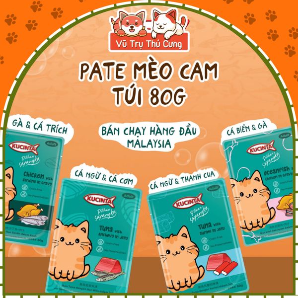 Pate Cho Mèo Kucinta Từ Thịt & Cá 80g
