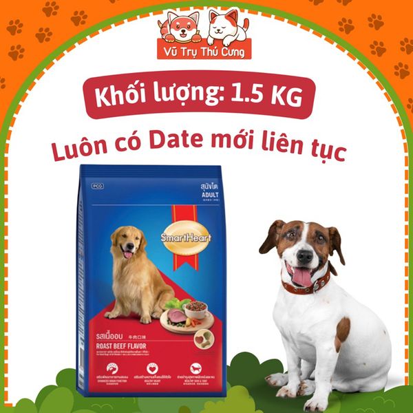 Hạt Cho Chó Trưởng Thành Vị Bò Nướng SmartHeart 3kg