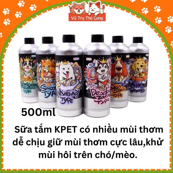 Sữa Tắm KPET cho Chó Mèo 500ml, mềm mượt lông và lưu hương lâu