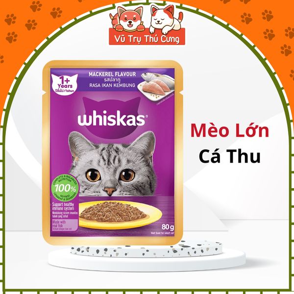 Pate Whiskas Cho Mèo Mọi Lứa Tuổi Giàu Dinh Dưỡng 80g
