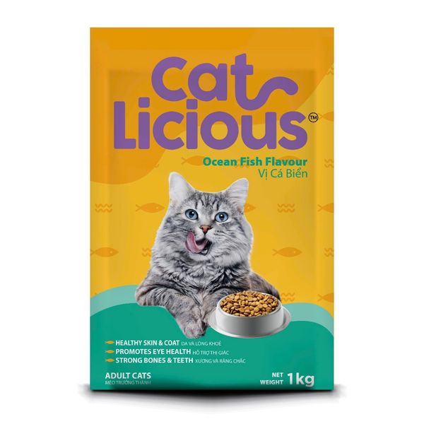 (1Kg) Thức Ăn Hạt Cho Mèo Trưởng Thành Vị Cá Biển Cat Licious