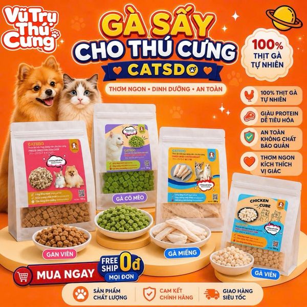 Thịt Sấy Cho Thú Cưng CATDO Bổ Sung Dinh Dưỡng