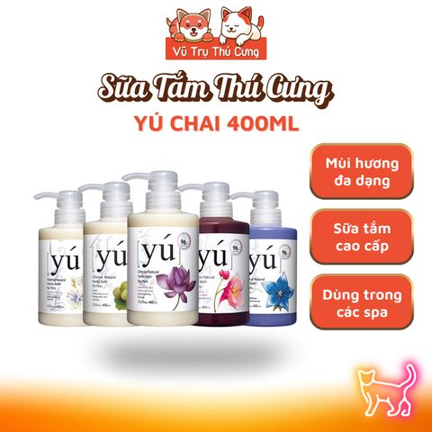 Sữa tắm cho chó mèo YU 400ml, mềm mượt lông, lưu hương siêu lâu