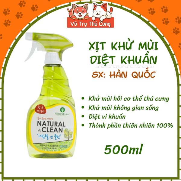 Xịt Khử Mùi Diệt Khuẩn Natural Clean Hàn Quốc 500ml2