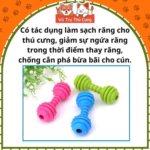 Đồ chơi xương gặm cho chó có lục lạc (cục tạ)