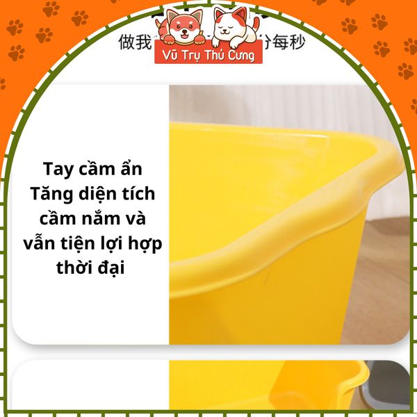 Khay Vệ Sinh Cho Mèo Có Thành Cao Chống Văng Cát (Đơn Sắc)2