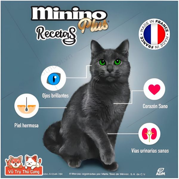 Thức Ăn Hạt Cho Mèo Minino Adult Plus - Vị Gà, Cá Ngừ & Gạo