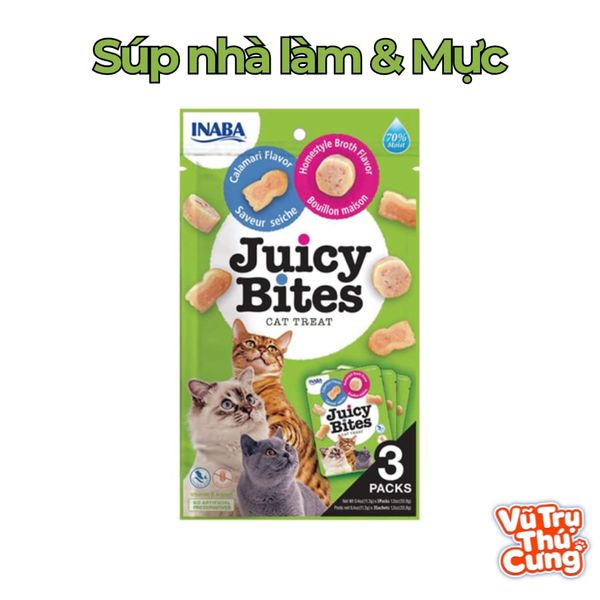 Bánh Thưởng Cho Mèo Inaba Juicy Bites Viên Mềm Gói 34G