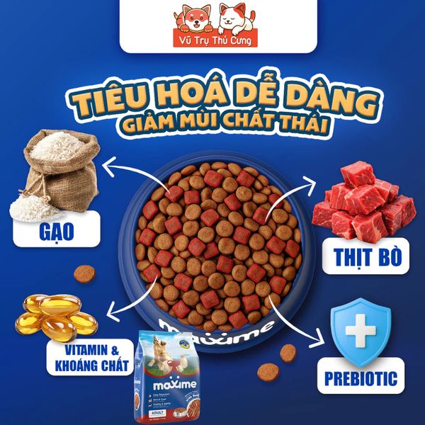 Thức Ăn Hạt Cho Chó Maxime Túi 1.5kg Tăng Cường Miễn Dịch