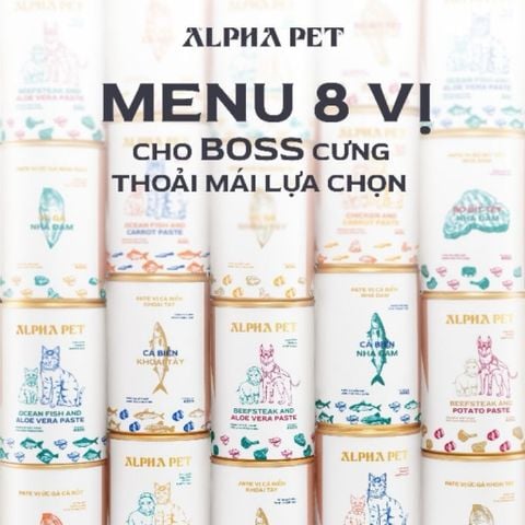 Pate Cho Chó Mèo Alpha Pet Từ Thịt và Rau Củ 400g