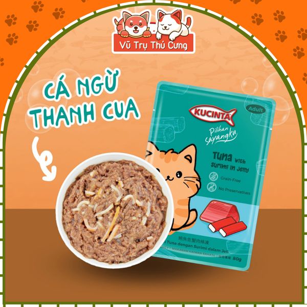 Pate Cho Mèo Kucinta Từ Thịt & Cá 80g