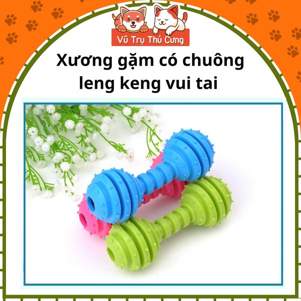Đồ chơi xương gặm cho chó có lục lạc (cục tạ)