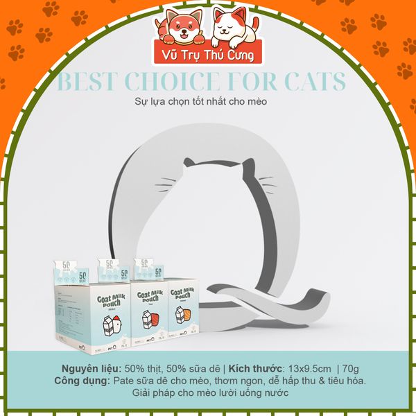 Pate Sữa Dê Cho Mèo Tốt Cho Tiêu Hóa PetQ 70g