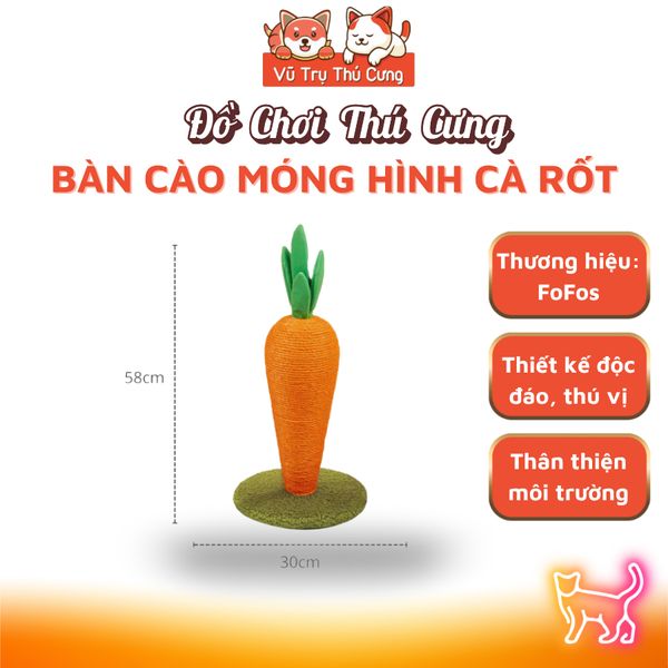 Bàn Cào/ Trụ Cào Móng Cho Mèo Hình Quả Cà Rốt Thương Hiệu FoFos