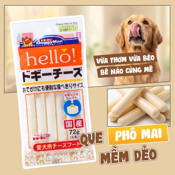 Snack Cho Chó Phô Mai Que Doggyman Xuất Xứ Nhật Bản Túi 6 Thanh