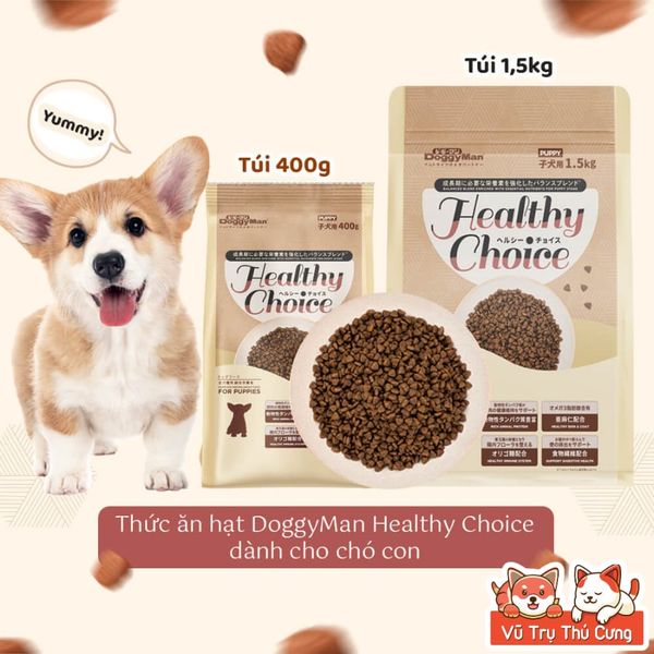 (1,5Kg) Hạt Cho Chó Healthy Choice Thương Hiệu Doggyman - Tặng 1 Bịch Xúc Xích