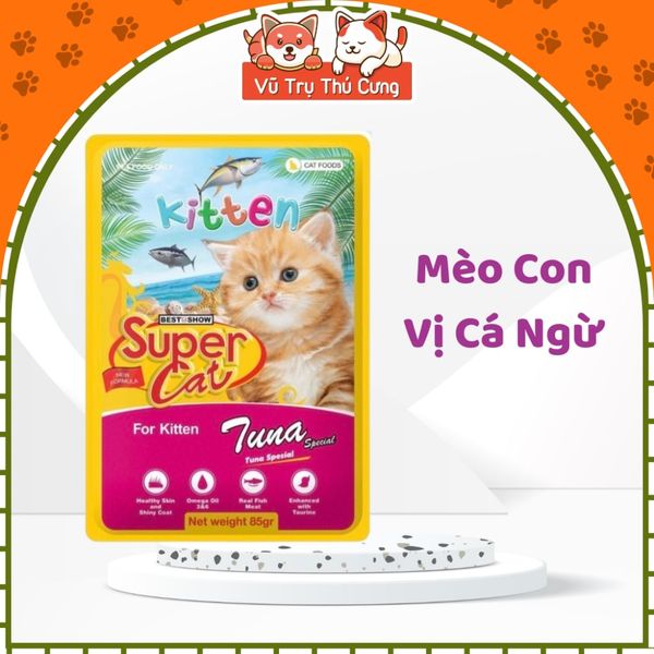 Gói Pate Cho Mèo Super Cat Đến Từ Thái Lan 85g