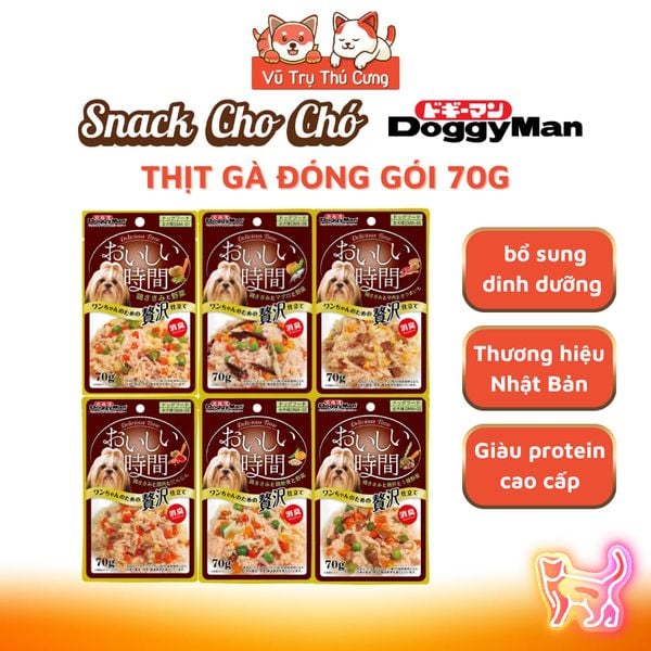 Pate Cho Chó Doggyman Dạng Thịt Đóng Gói Bổ Sung Rau Củ Gói 70g