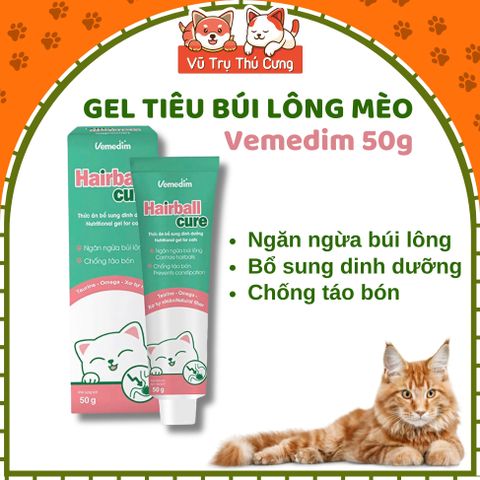Gel Tiêu Búi Lông Cho Mèo Vemedim 50g