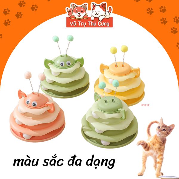 Đồ Chơi Cho Mèo-Tháp Banh 3 Tầng Có Lò Xo2
